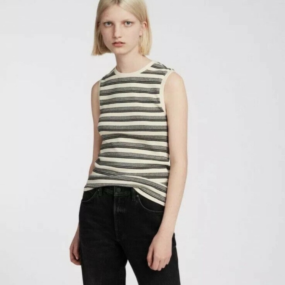 All Saints Women's Black Imogen Striped Tank